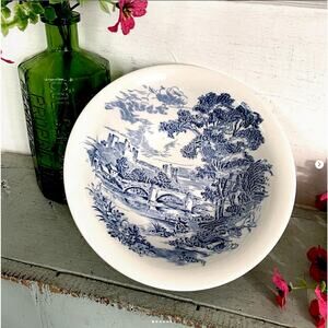 Vintage Enoch Wedgwood Countryside Transferware Tunstall England Vegetable Bowl